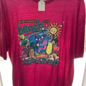 Delta Pink Beach Graphic Short Sleeve Tee
